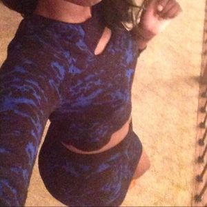 Two piece blue and black